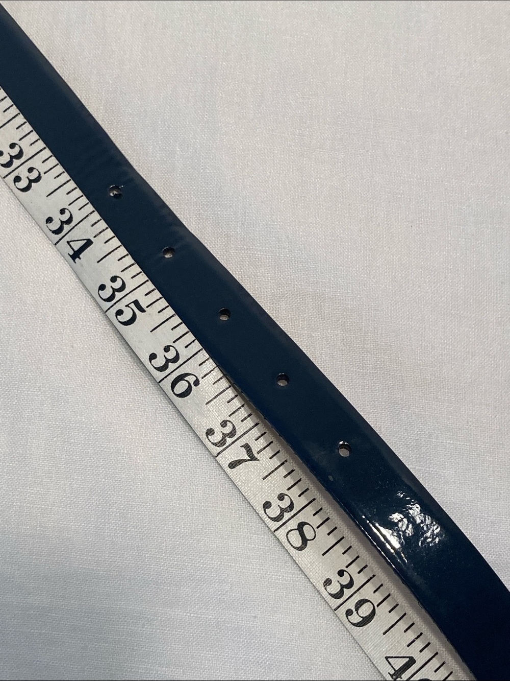 J. Crew Navy Patent Leather Belt with Gold Buckle - Picture 8 of 14